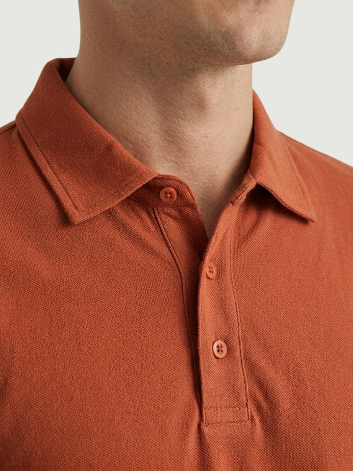 Polo classica in cotone piquet arancione 5803426 448 ANDREA MORANDO 