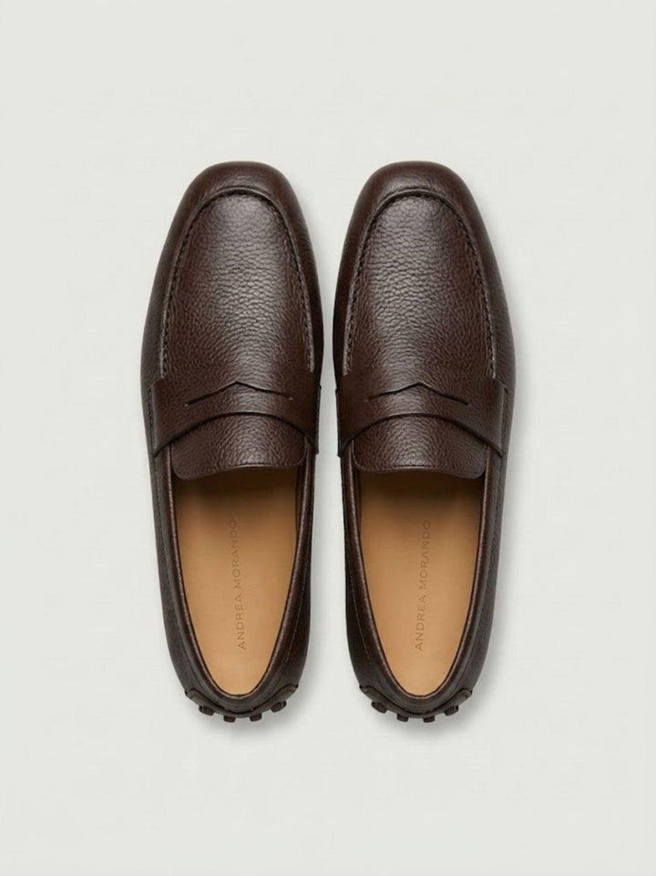 Mocassino Penny con gommini in pelle di cervo ebano U8950 EBANO ANDREA MORANDO 