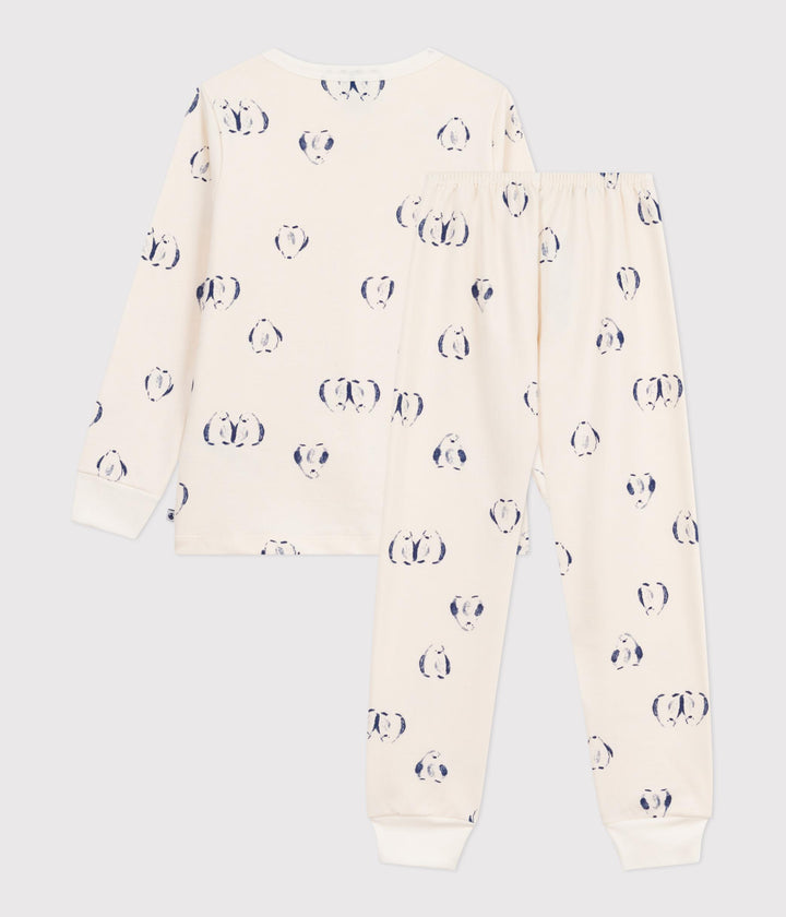 Pigiama bambino in tessuto felpato con pinguini stampati A0DS7 01 PETIT BATEAU 