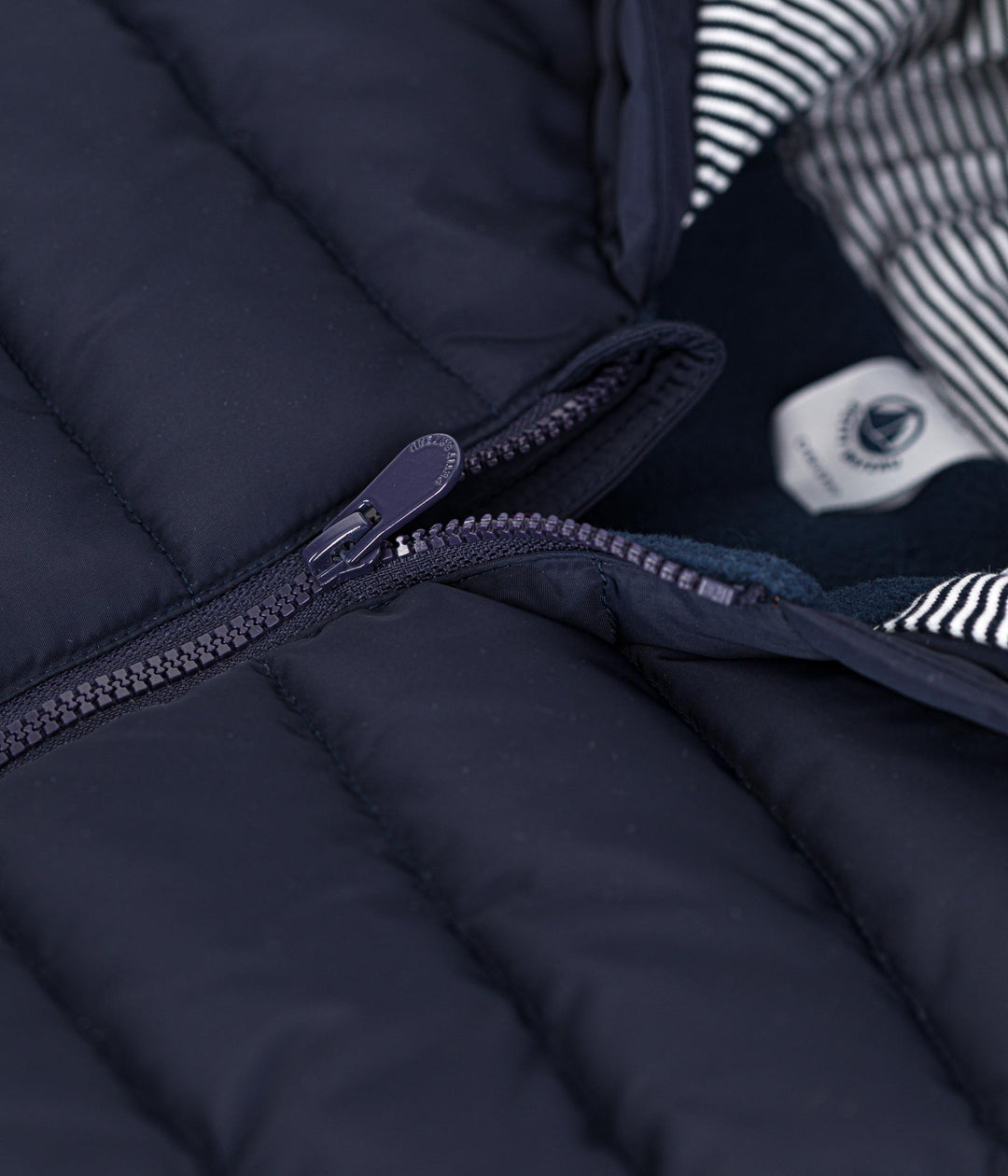 Piumino blu foderato in pile A0B40 01 PETIT BATEAU 