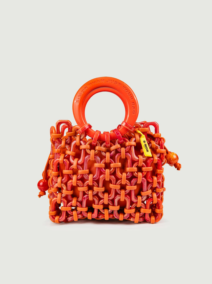 POCHETTE BON BON IN PELLE ARANCIONE