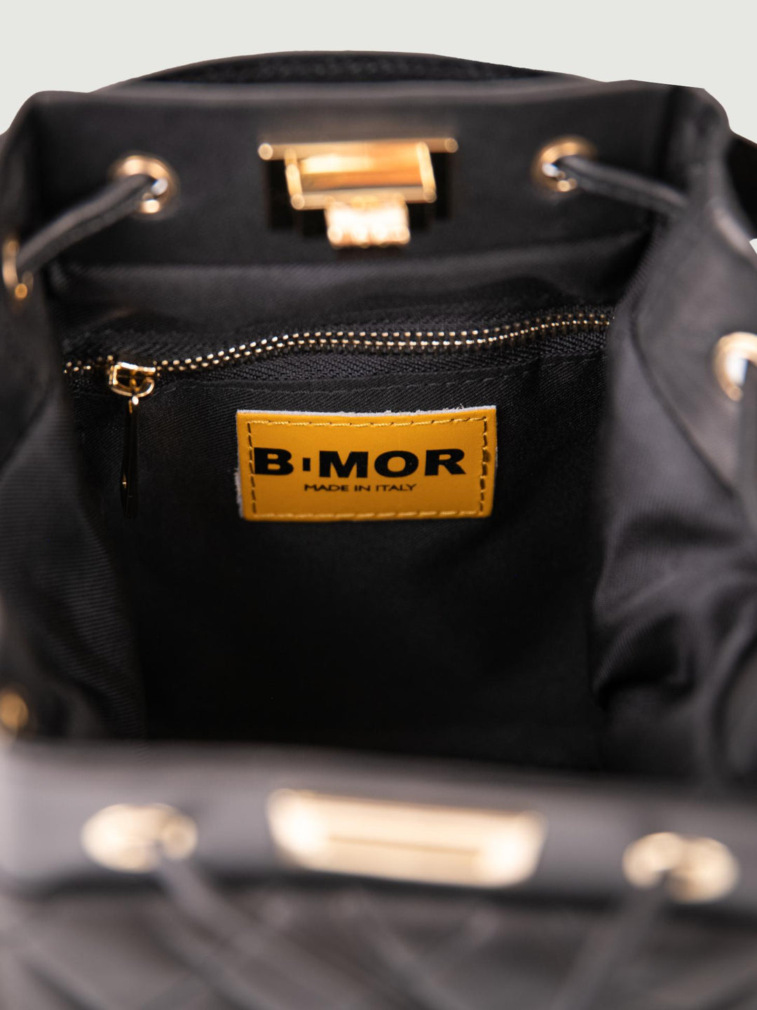 SECCHIELLO IN PELLE TRAPUNTATA BUCKET BUCKET NERO BIMOR 