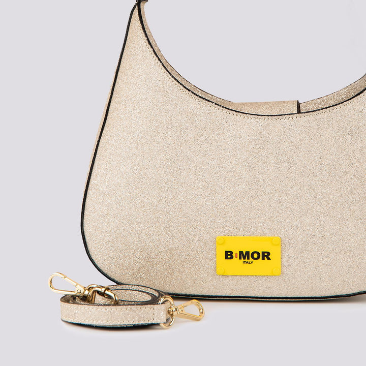 BORSA MINI CURVY Glitter Barbie Champagne MINI CURVY GLITTER CHAMPAGNE BIMOR 