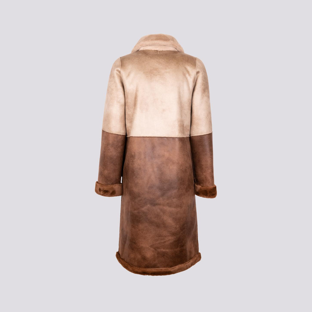 CAPPOTTO  IN ECO-MONTONE E ECO-PELLICCIA REVERSIBILE BICOLORE B500CAMO 043 ANDREA MORANDO 