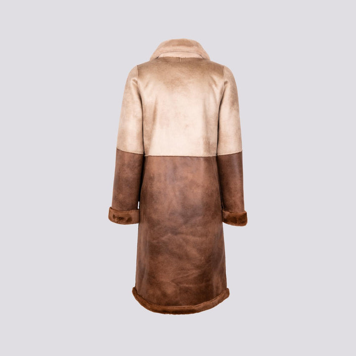 CAPPOTTO  IN ECO-MONTONE E ECO-PELLICCIA REVERSIBILE BICOLORE B500CAMO 043 ANDREA MORANDO 