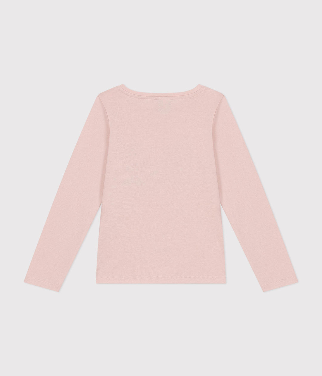 T-shirt rosa con stampa a maniche lunghe a costine A0BM1 01 PETIT BATEAU 