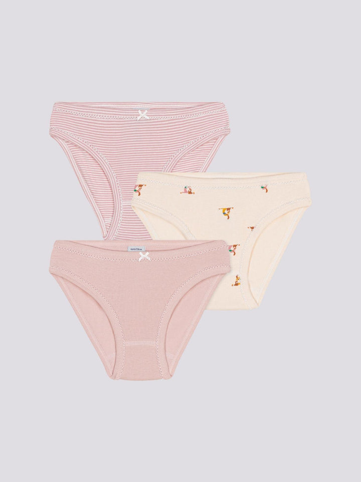 CONFEZIONE DA 3 SLIP ROSA BAMBINO IN COTONE A0A41 00 PETIT BATEAU 