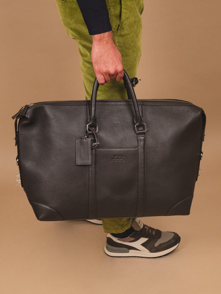 BORSONE DA VIAGGIO IN PELLE MARTELLATA MARRONE ATLA 06 JACK LEATHER 