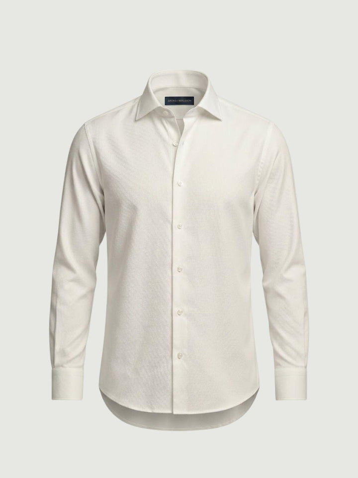 Camicia collo francese in cotone bianca regular PLATINOSPEC/REG 5041-00 ANDREA MORANDO 