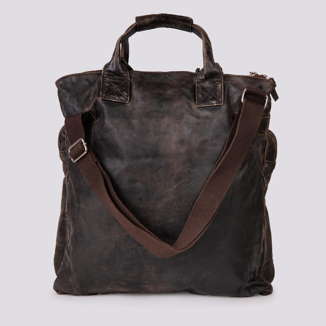 BORSA IN PELLE MARRONE EFFETTO VINTAGE "SOFTAIR" SOFT 06 JACK LEATHER 