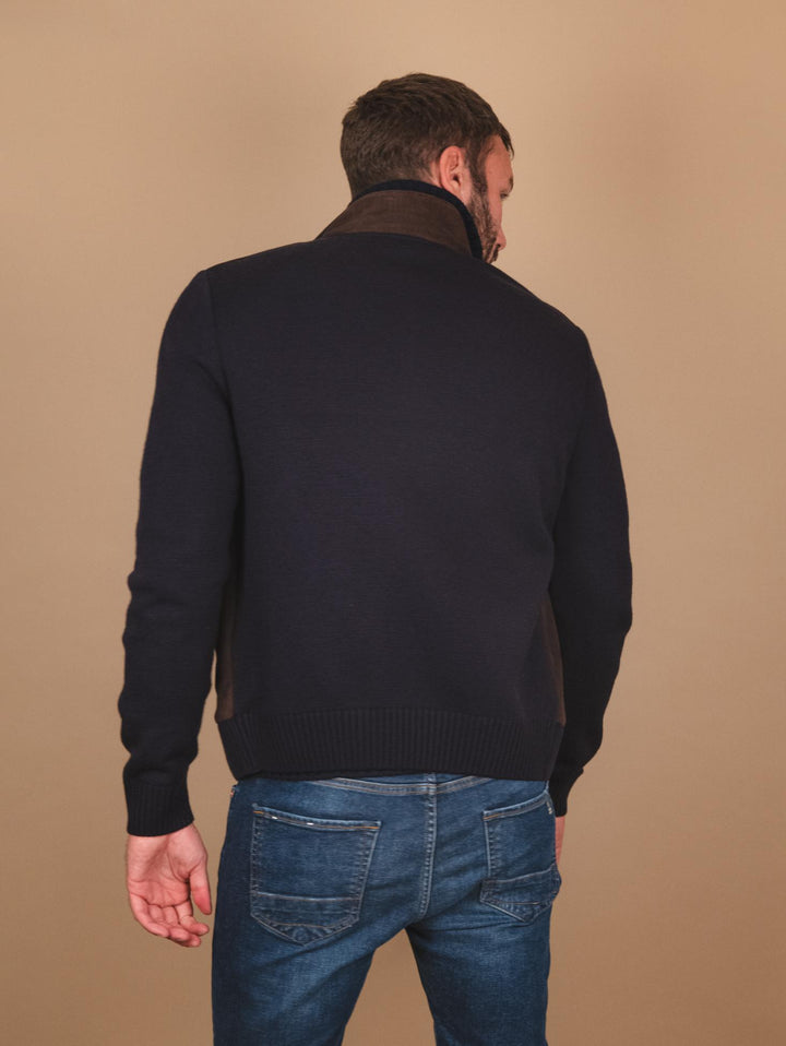 GIUBBOTTO IN CAMOSCIO MARRONE CON INSERTI N MAGLIA FRANCIS FRANCIS 309 JACK LEATHER 