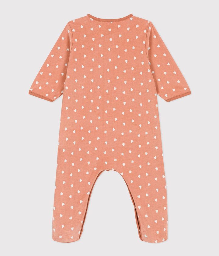 PIGIAMA BEBÈ IN CINIGLIA con piccoli cuori A087Y 01 PETIT BATEAU 