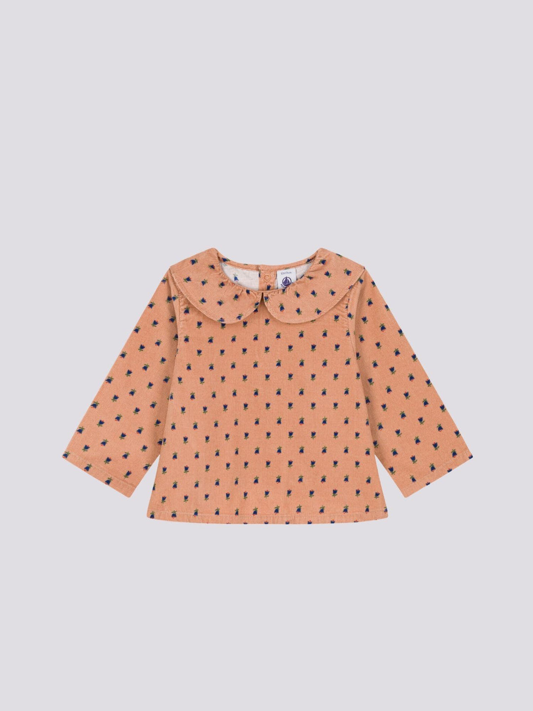BLUSA A MANICA LUNGA IN VELLUTO PER BEBÈ A08AH 01 PETIT BATEAU 