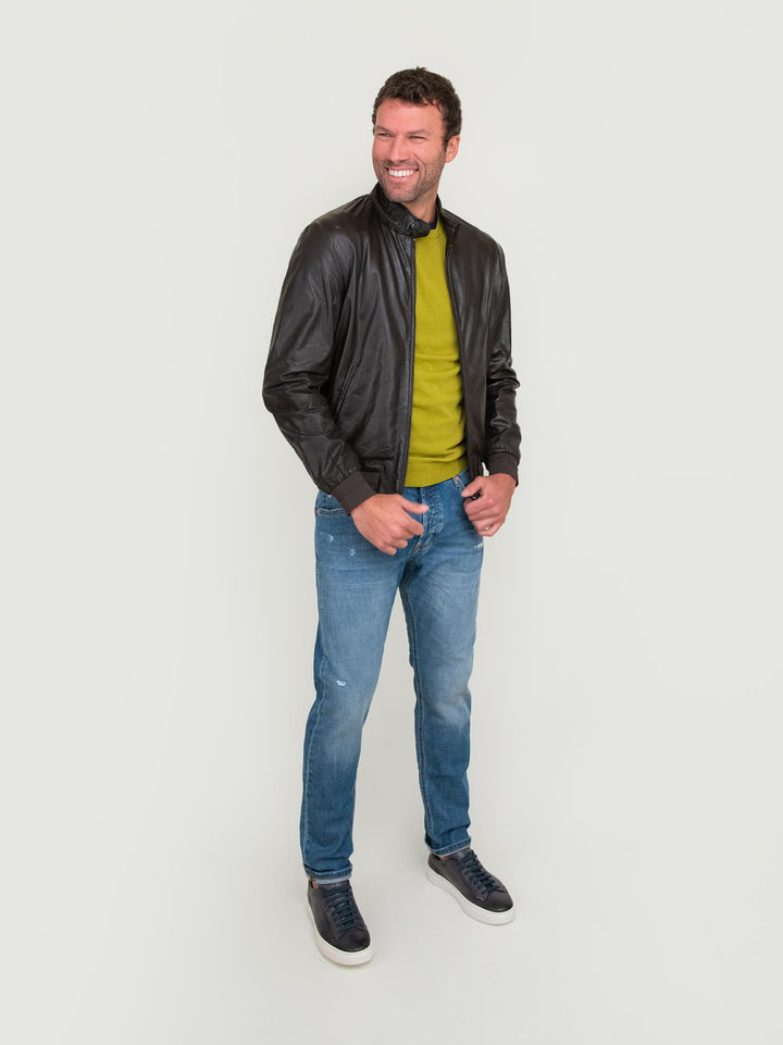 GIACCA IN PELLE MARRONE SCURO ELVIS 06 JACK LEATHER 