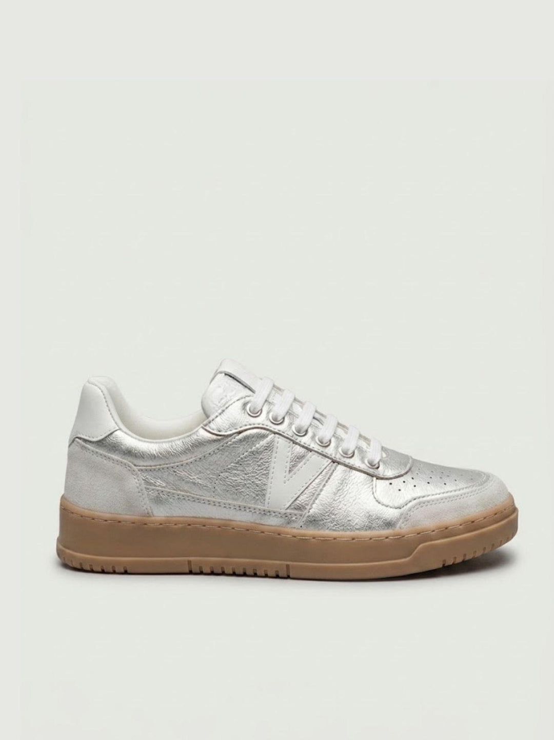 Sneaker College in pelle metallizzata argento SUCOLLA MARG V2 