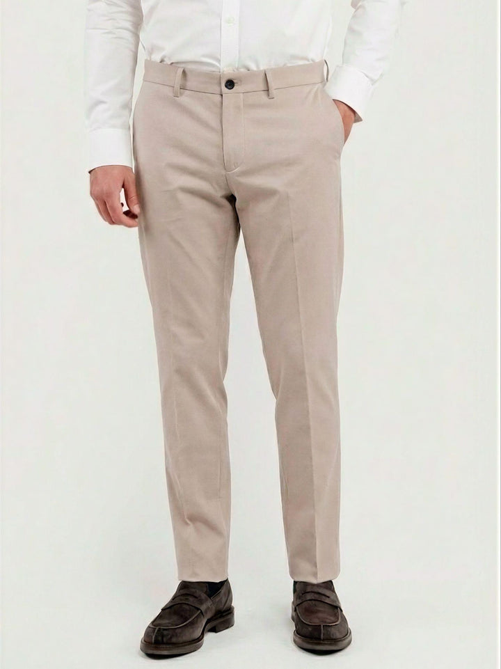 PANTALONE CLASSICO IN JERSEY BEIGE P003 166 ANDREA MORANDO 