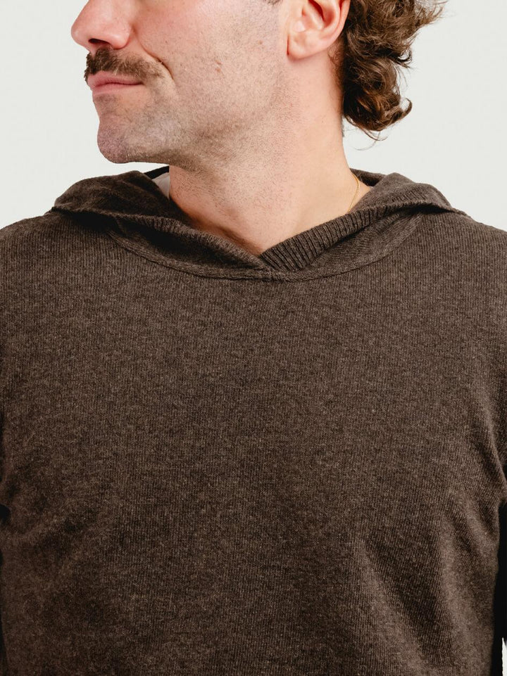 MAGLIA CON CAPPUCCIO IN LANA MERINO E CASHMERE TESTA MORO GA071 510 ANDREA MORANDO 