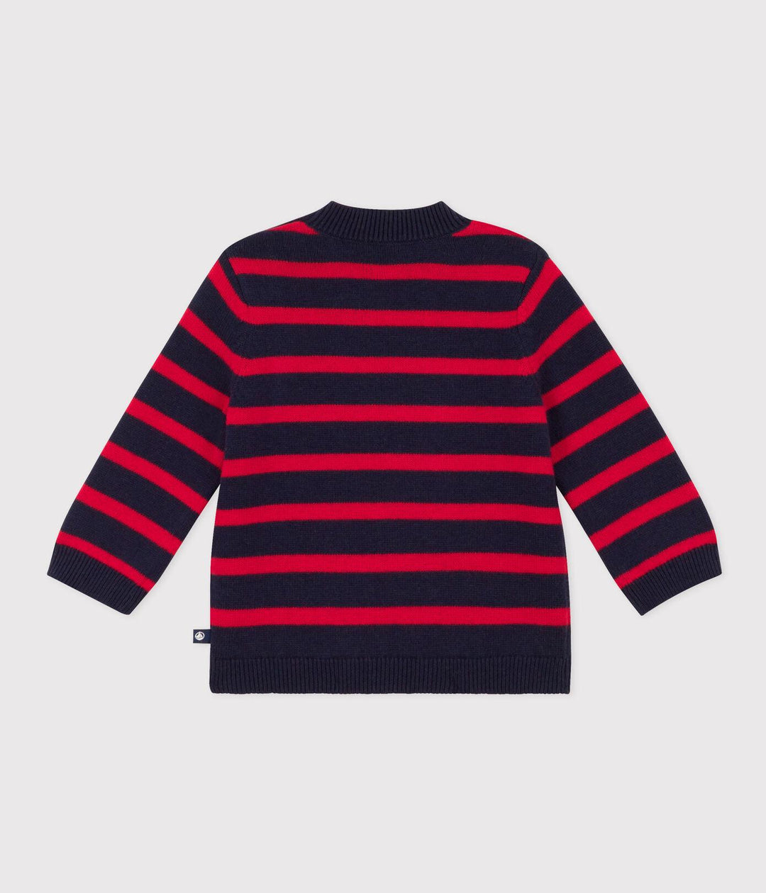 MAGLIONE A RIGHE MARINIÈRE, IN LANA E COTONE PER BEBÈ A08AB 04 PETIT BATEAU 