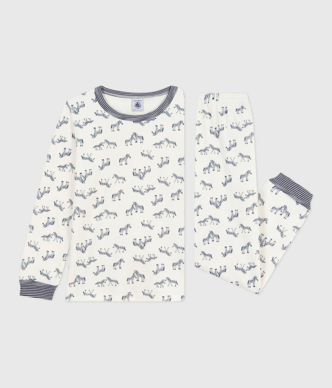 Pigiama in ciniglia con zebre stampate bambino A0DRZ 01 PETIT BATEAU 