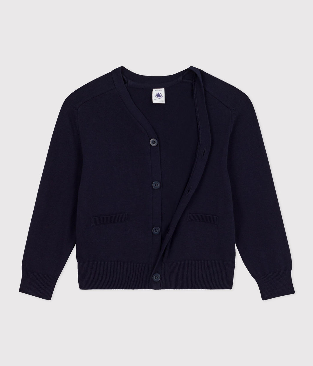 CARDIGAN IN COTONE BLU BAMBINO A09KL 01 PETIT BATEAU 