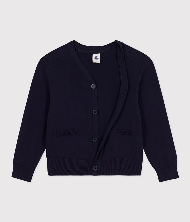 CARDIGAN IN COTONE BLU BAMBINO A09KL 01 PETIT BATEAU 