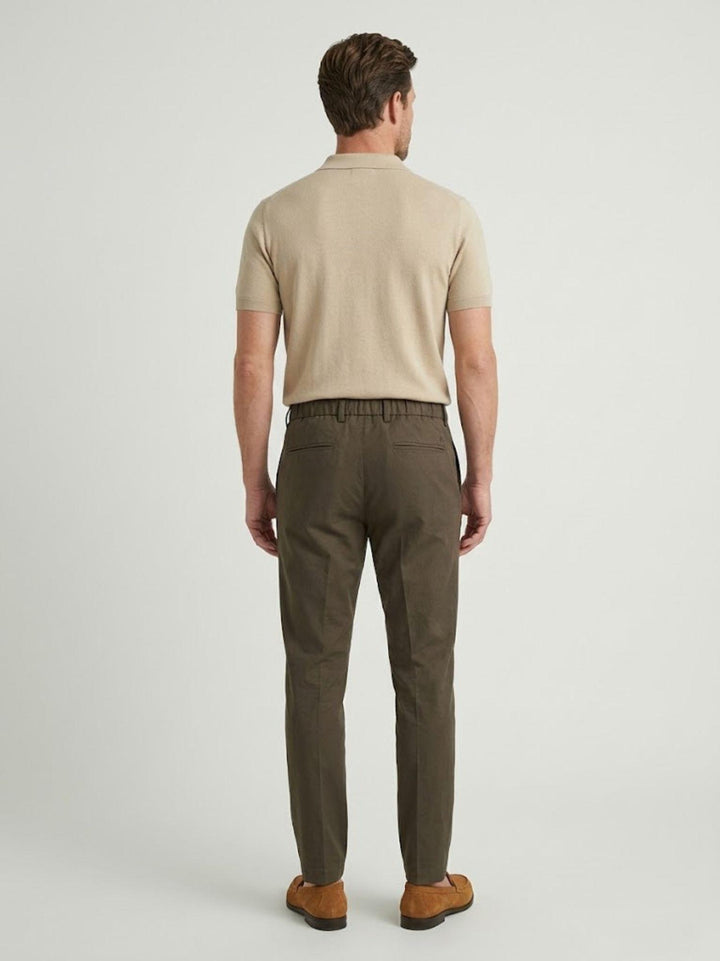 Pantalone con tasche americane lino cotone moro CO0515M 2000 ANDREA MORANDO 