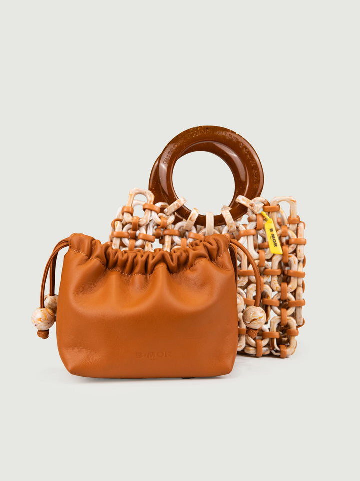 POCHETTE BON BON IN PELLE BISCOTTO