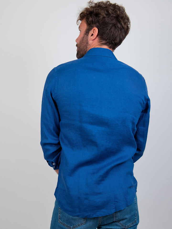 Camicia in fresco lino bluette BU25S18CALINENPD 202 ANDREA MORANDO 