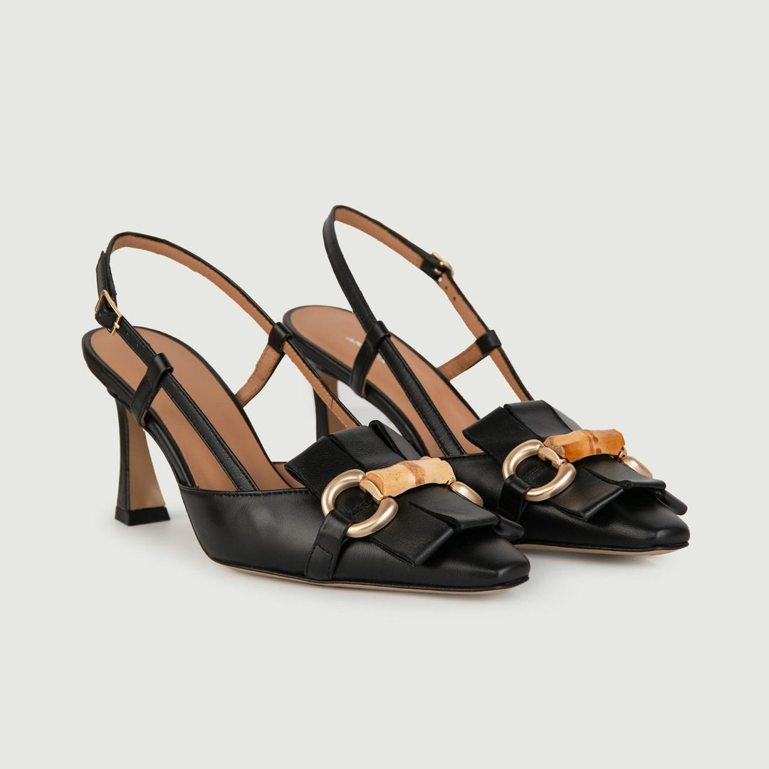 Décolleté SLING BACK NERA L5602 NERO ANDREA MORANDO 