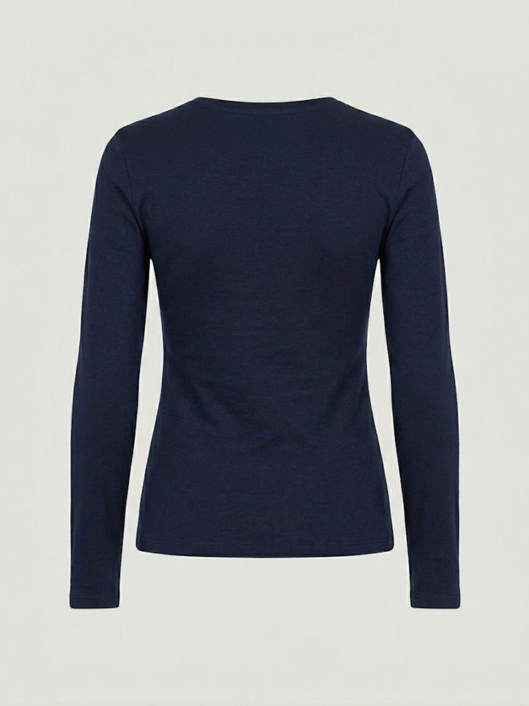 T-shirt manica lunga girocollo in cotone blu 8182 BLU ANDREA MORANDO 