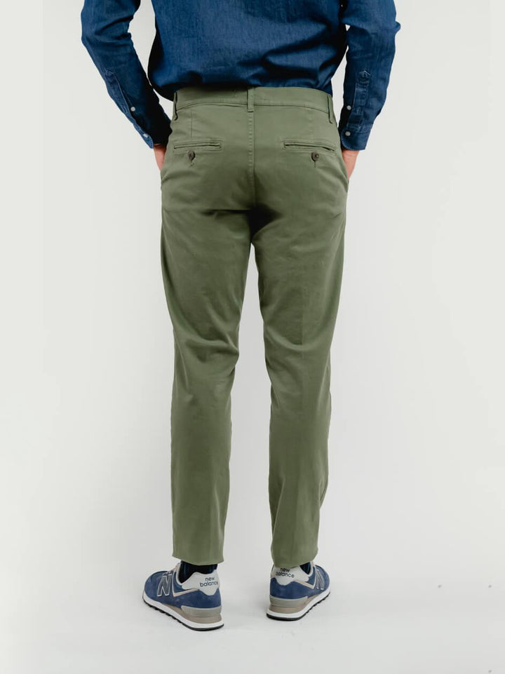 PANTALONE IN COTONE VERDE SALVIA 7657TO SALVIA ANDREA MORANDO 