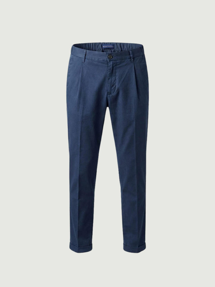 Pantalone con pinces in cotone blu 7676GB BLU ANDREA MORANDO 