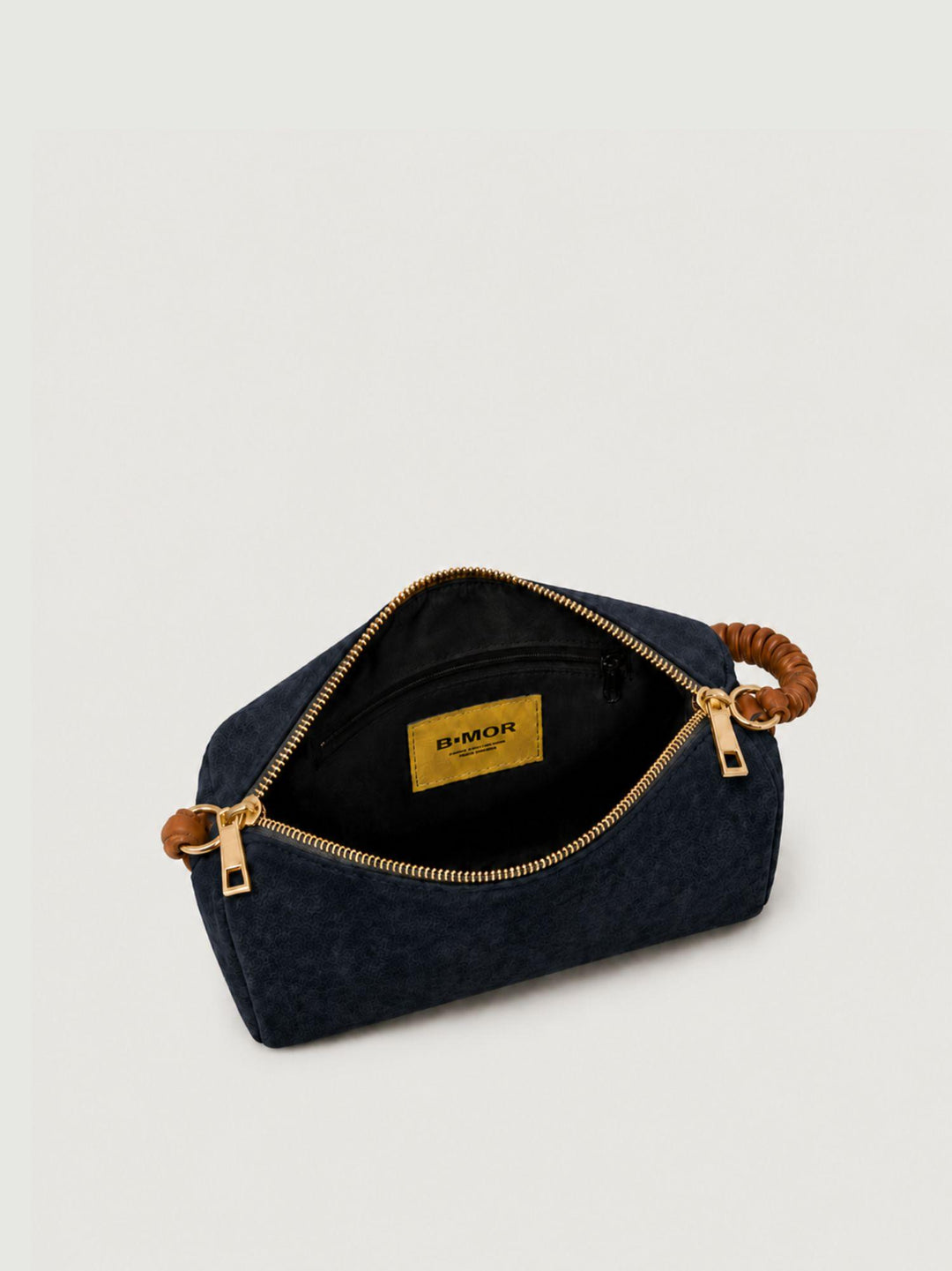 Borsa a spalla Mini Cube in pelle scamosciata blu MINI CUBE BLU BIMOR 