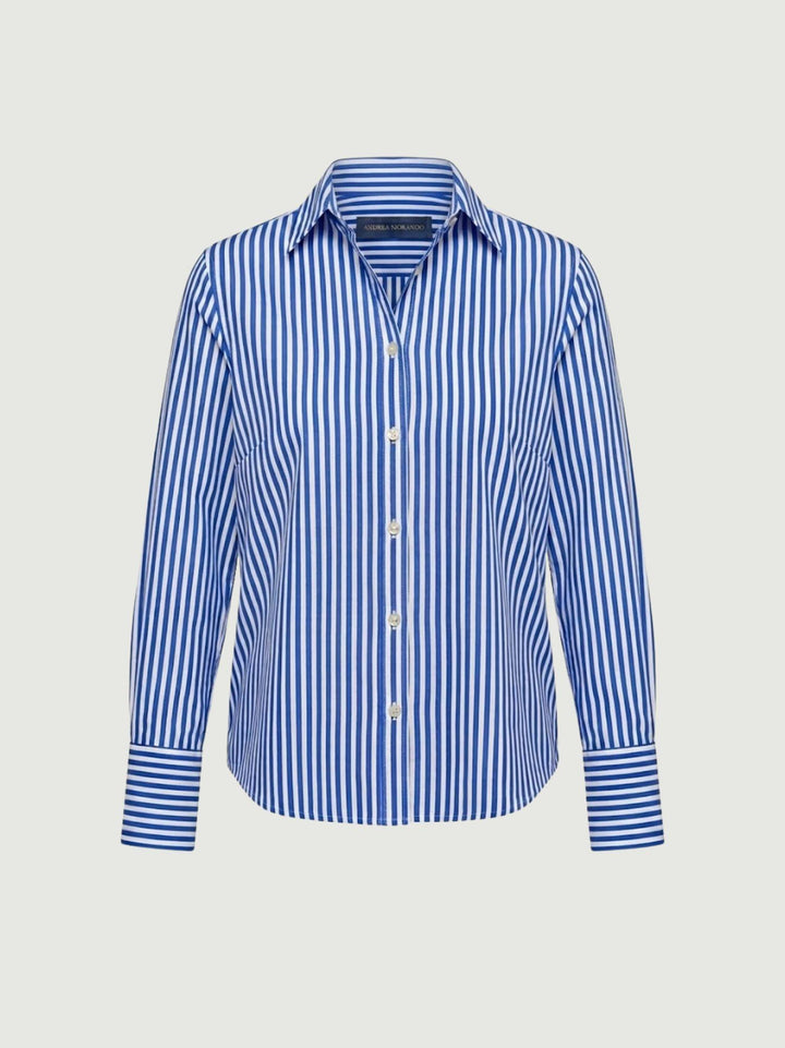 Camicia in cotone a righe blu e bianche 26623/3 AZZURRA ANDREA MORANDO 