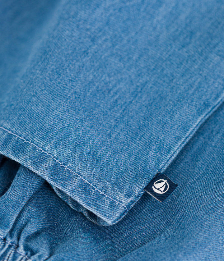 Blusa a maniche lunghe in denim A0B6C 01 PETIT BATEAU 