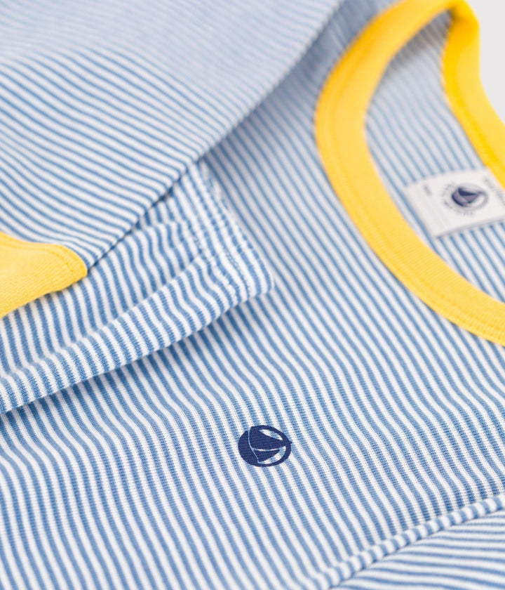 Pigiama a righe blu in cotone unisex A0BOW 02 PETIT BATEAU 