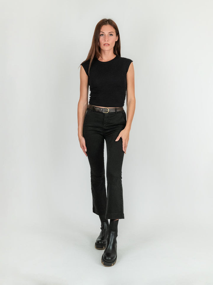 PANTALONE A TROMBETTA nero in cotone 824JA NERO ANDREA MORANDO 