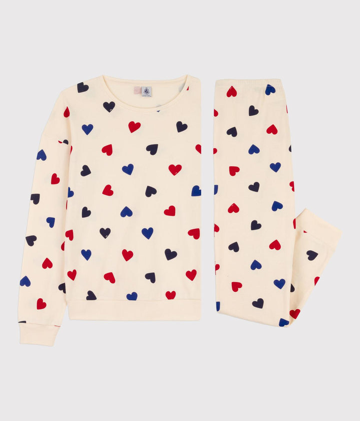 PIGIAMA A CUORI IN COTONE PER DONNA A095O 01 PETIT BATEAU 