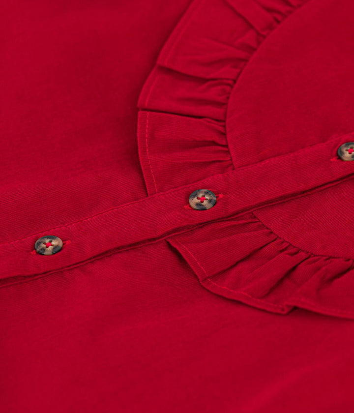 BLUSA IN VELLUTO FINE BAMBINA A0824 01 PETIT BATEAU 