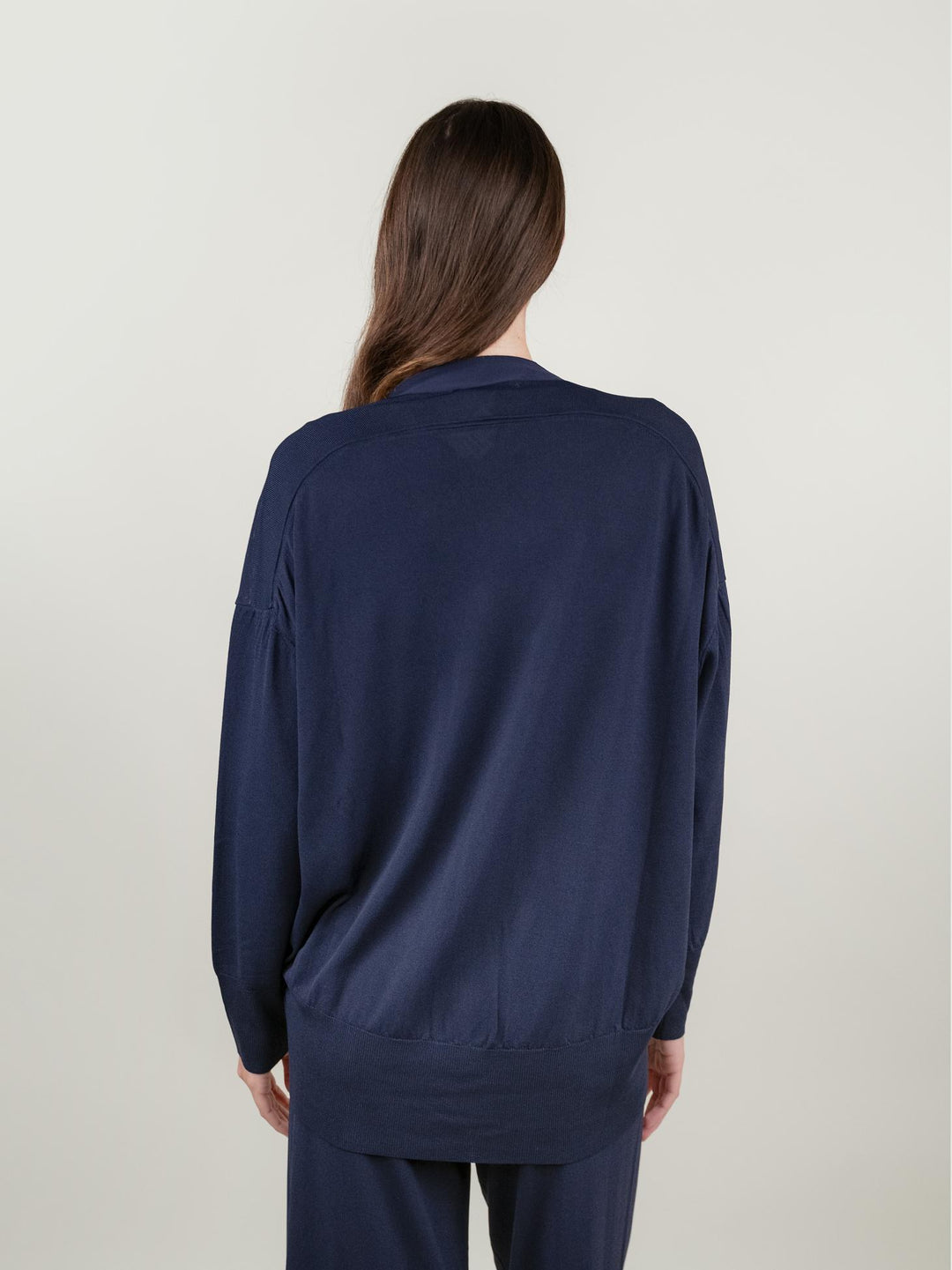 CARDIGAN IN MAGLIA BLU 2653 BLU ANDREA MORANDO 