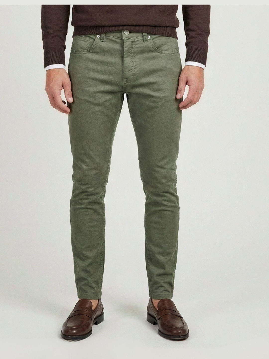 Pantalone cinque tasche in cotone salvia 7607GB SALVIA ANDREA MORANDO 