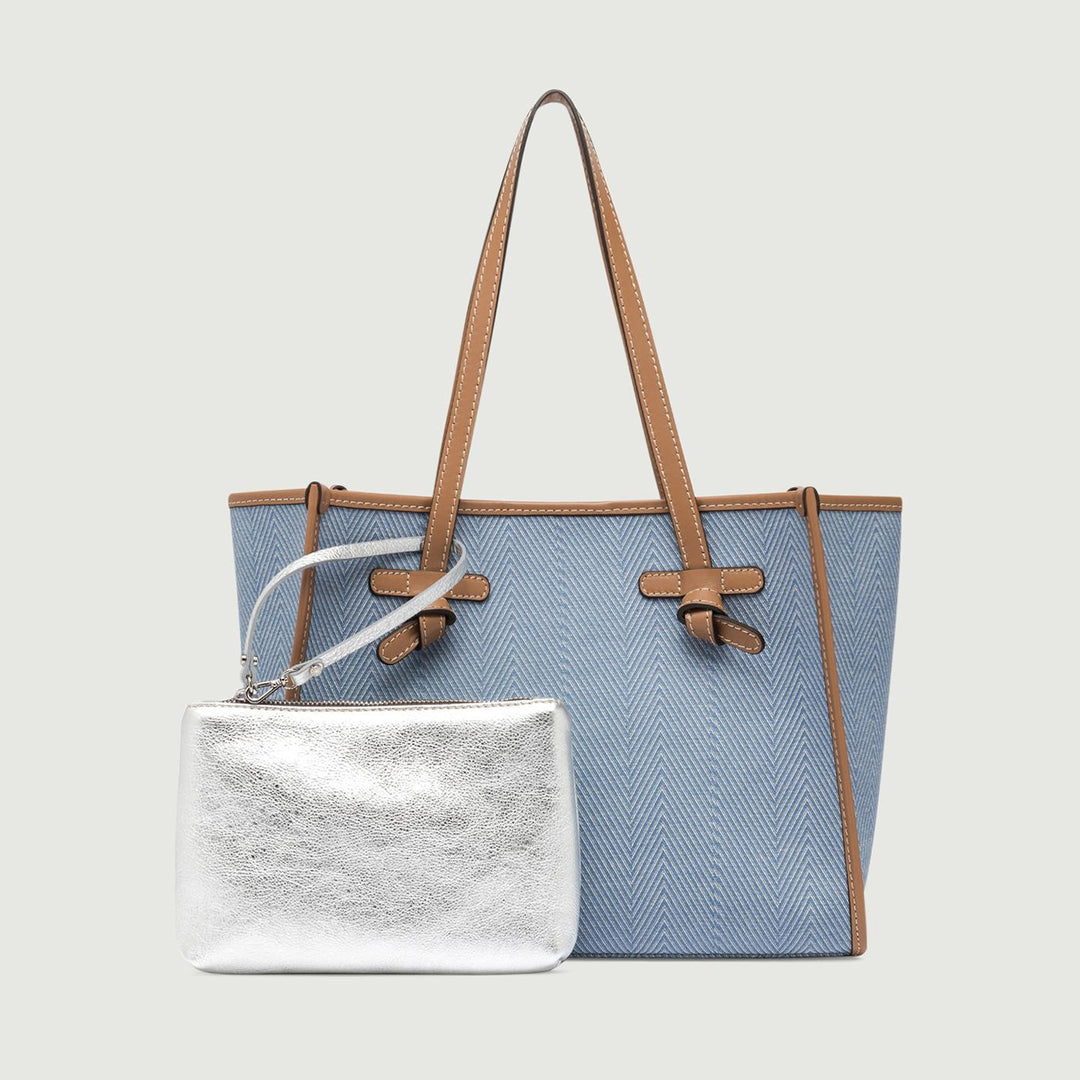 BORSA MARCELLA IN TESSUTO SPIGATO COLOR JEANS BS 6849/24PE WNDCHEV 1394 GIANNI CHIARINI 