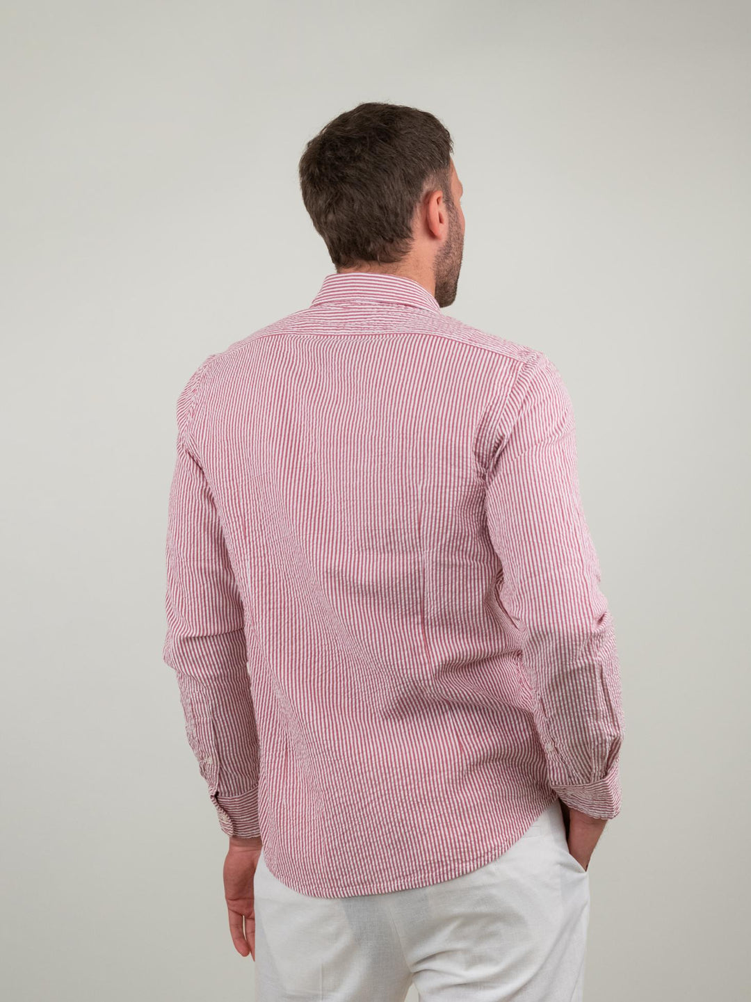 CAMICIA SEERSUCKER A RIGHE ROSA JEEP 04 DEPERLU 
