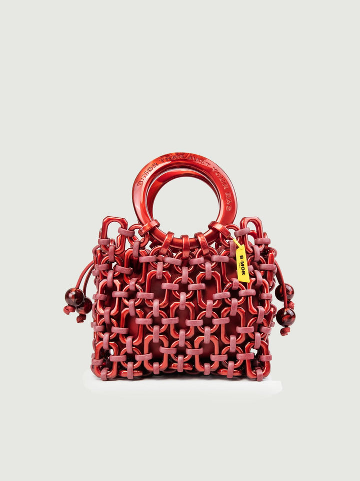 POCHETTE BON BON IN PELLE BORDEAUX BONBON BORDEAUX BIMOR 