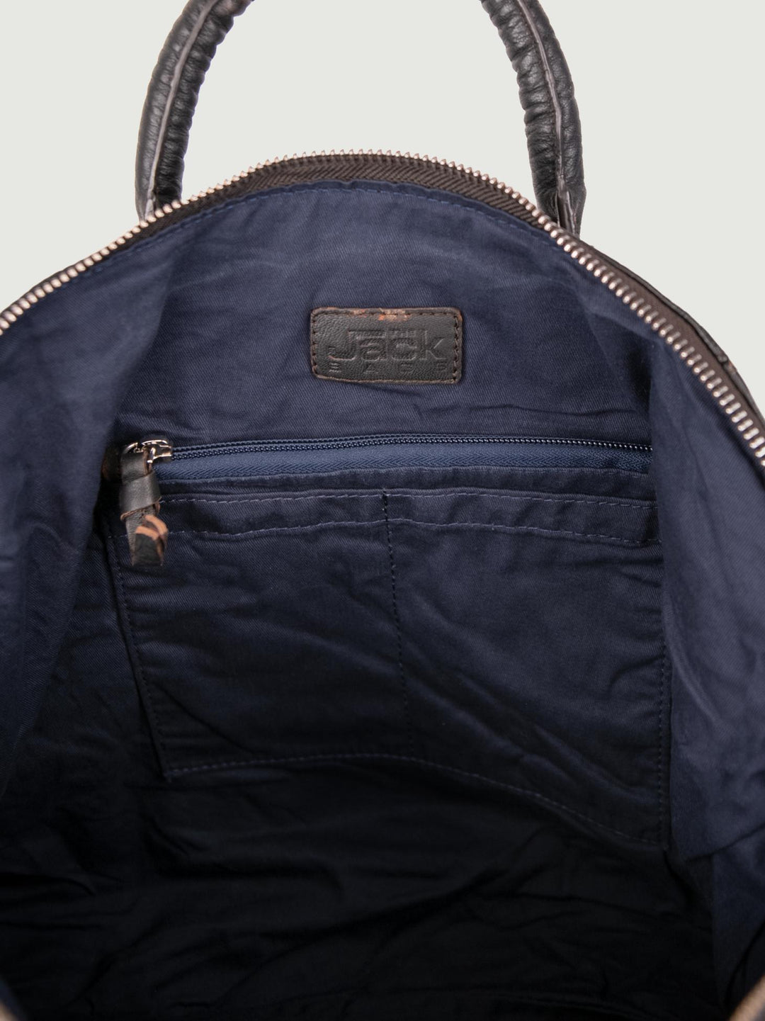 BORSA IN PELLE TESTA MORO LUCKY LUCKY 114 JACK LEATHER 