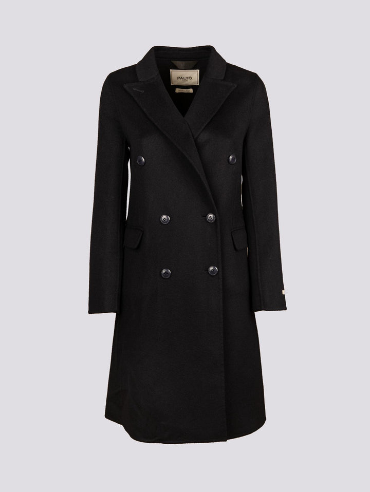 CAPPOTTO DOPPIOPETTO SFODERATO IN MISTO LANA BLU ANNARITA DB 205 PALTÒ 