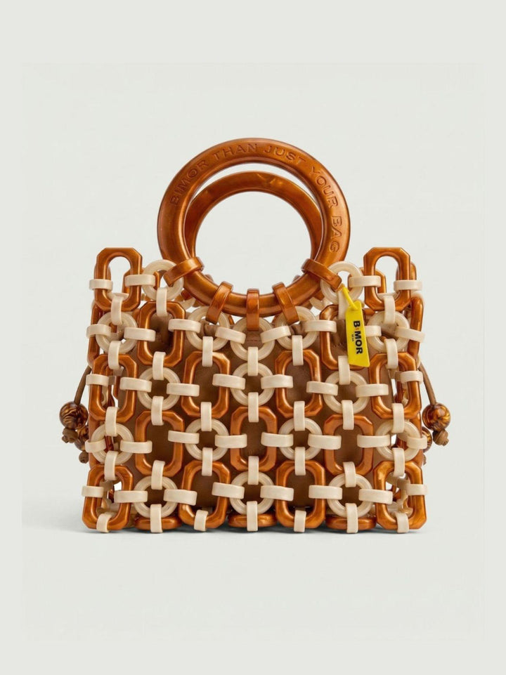 Borsa a mano Doll in resina caramel pearl DOLL+BB MARRONE PERLA+CUOIO BIMOR 