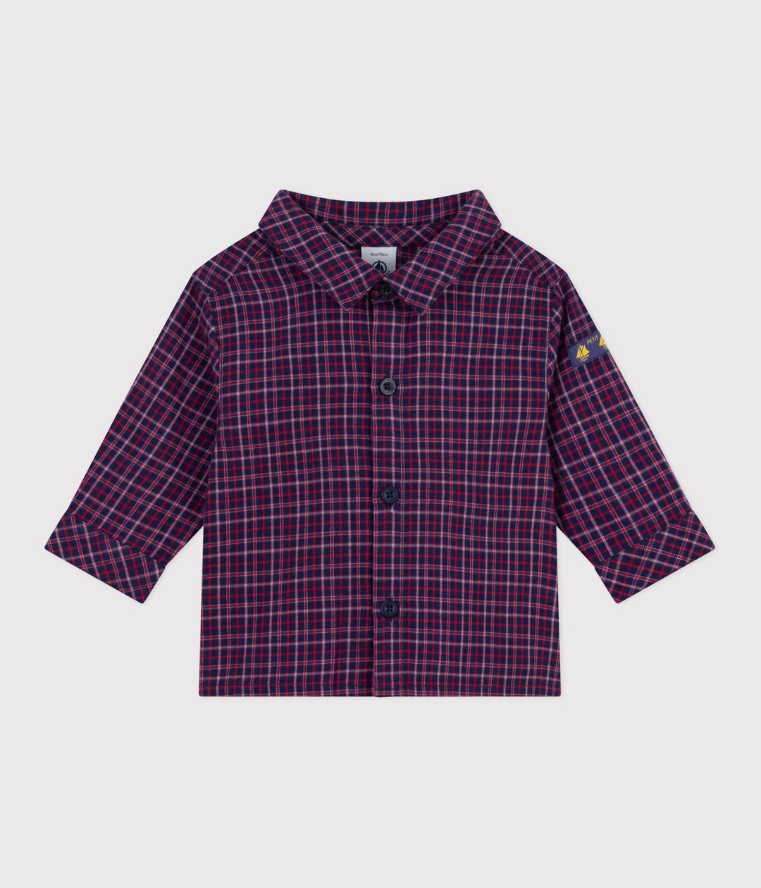 Camicia in flanella a quadri neonato A0EA4 09 PETIT BATEAU 