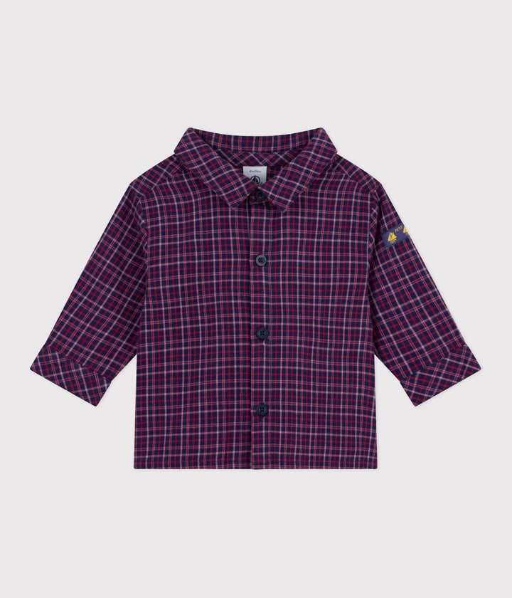 Camicia in flanella a quadri neonato A0EA4 09 PETIT BATEAU 