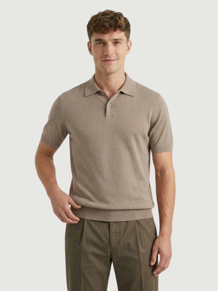 Polo in cotone extrafine nocciola 5048126 672 ANDREA MORANDO 